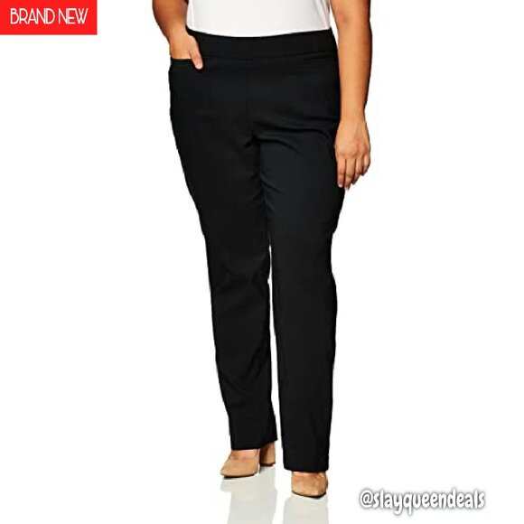 Plus Size Super Stretch Pull-On Career Pants with Welt Pockets - Picture 2 of 6